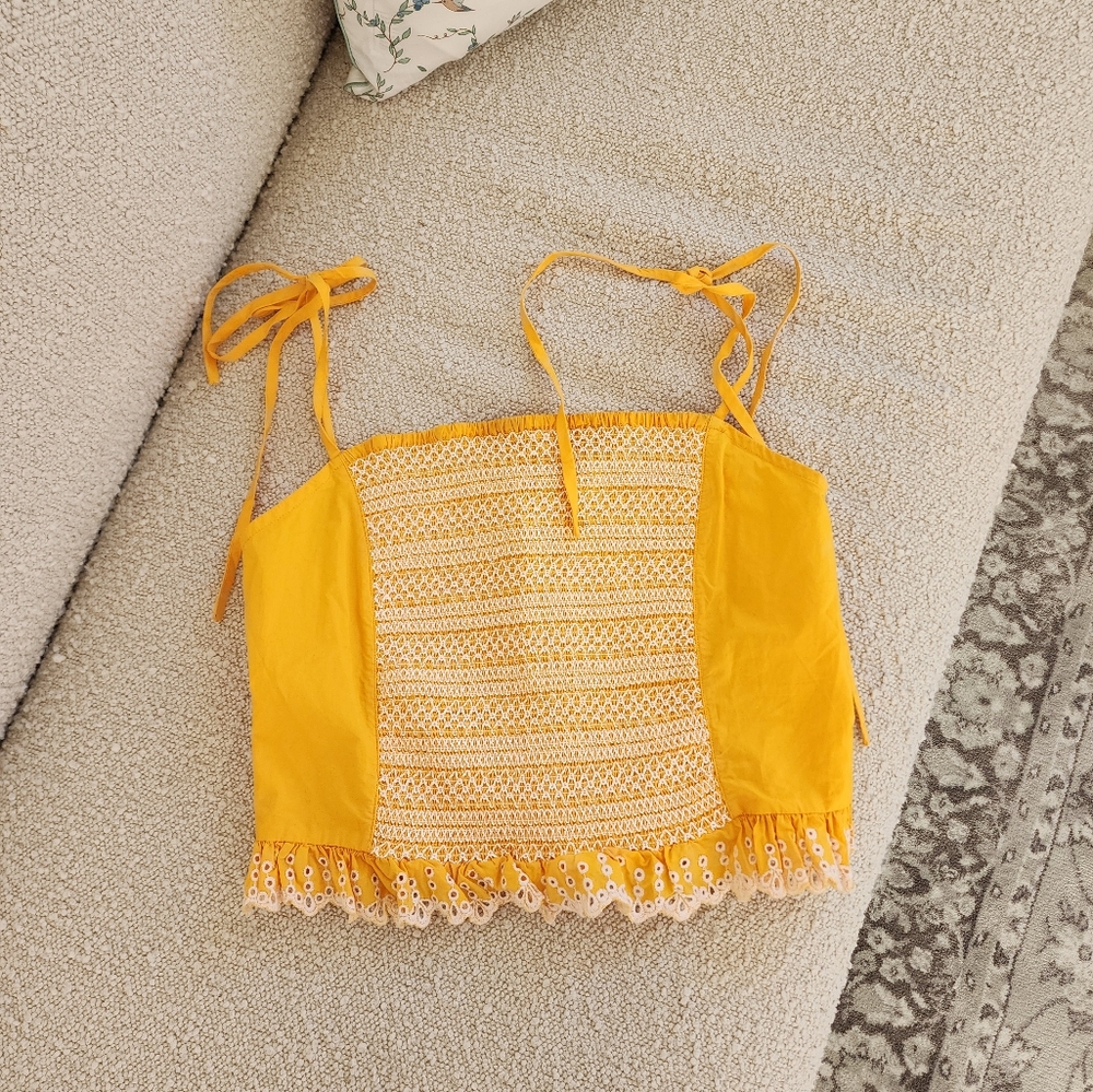 Tanya Taylor Randy Smocked Top🤍 - Picture 2 of 7